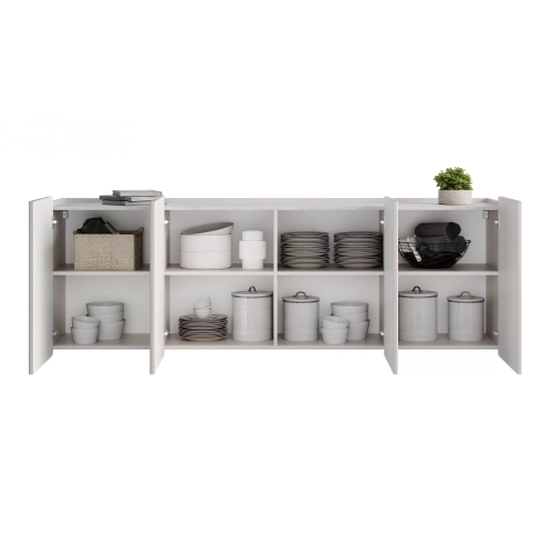 Komoda Malmi 200 cm wisząca - kaszmir / crema bianca / złoty
